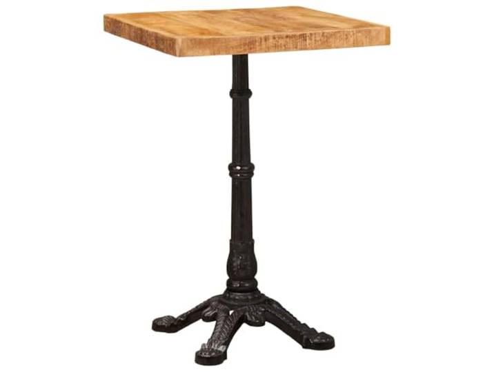 GHVBNMF Bistrotisch Braun 50x50x76 cm Massivholz Mango Esstisch Kompakter quadratischer Holztisch mit Gusseisengestell für kleine Räume wie Küche, Bar oder Esszimmer im Industriestil.