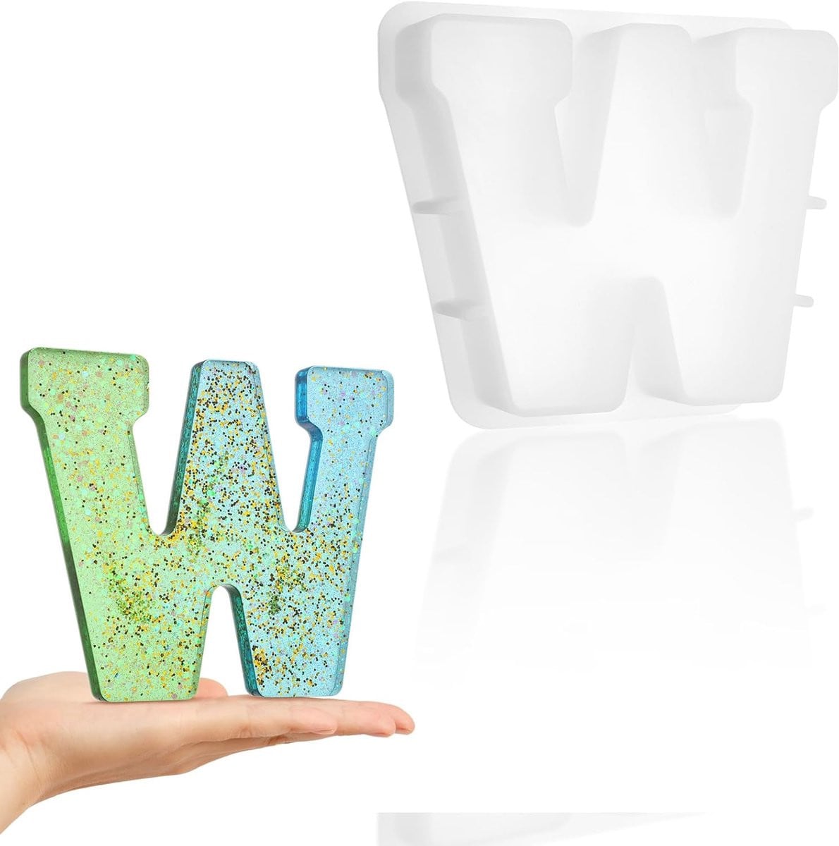 Grote Letter Mallen - Alfabet Hars Vormen - Lichtgrijs - 7 Inch - Flexibel Siliconen Materiaal