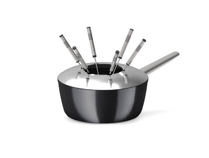 Fondue KOENIG Fondue-Caquelon One for All , schwarz, H:9cm Ø:23cm, Fondues, Fondue, Kompatibel mit Elektro-, Gas-, Glaskeramik- und Induktionskochfeldern.