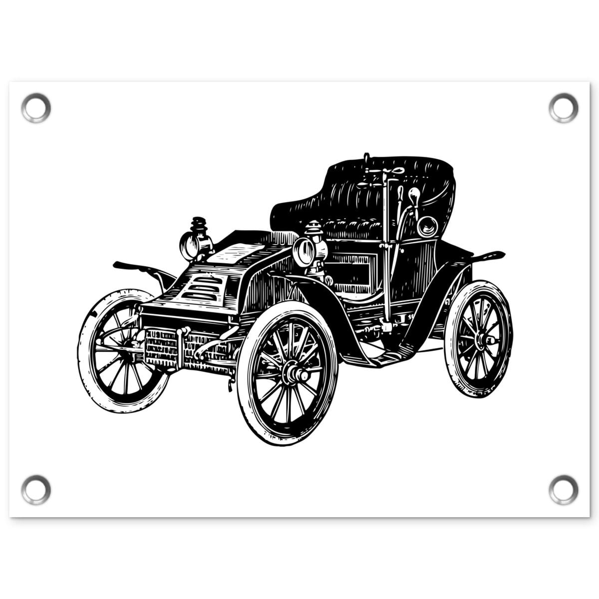Tuindecoratie Vintage Georges Richard Tonneu Poney Type 1 - Tuinposter in zwart wit - 40 x 30 cm