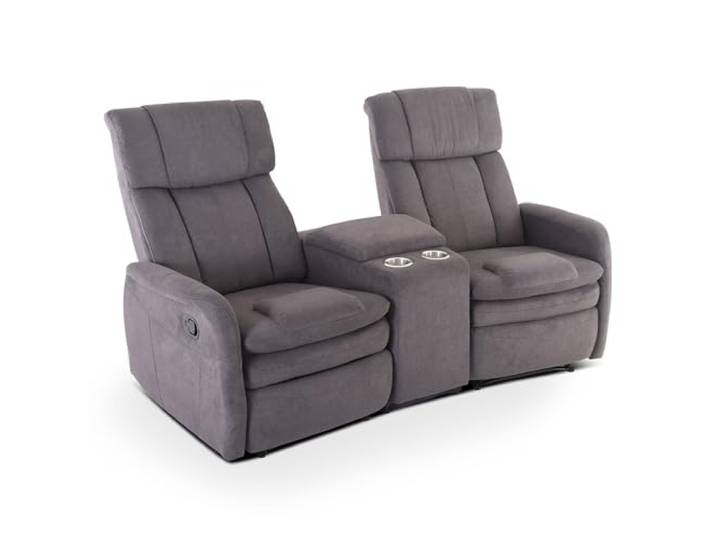 Raburg Maxx Fernsehsessel, 2 Personen Mikrofaser, Liegefunktion, Dunkelgrau manuelle Relaxfunktion, Taschenfederkern, Belastbarkeit ca. 150 kg, für 2 Personen