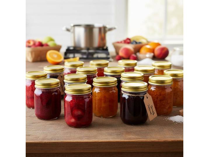 96 pots à confiture en verre avec couvercle doré 110 ml, idéaux pour conserver les chutneys, confitures, cornichons et sauces
