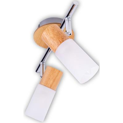 NÄVE Deckenspot "Todtnau", beige (natur), 2, Ø 5cm H: 5cm, 1 Stk., Leuchten, E14 max. 5W, Holzart: Gummibaum, Farbe: weiß, natur, Deckenspot