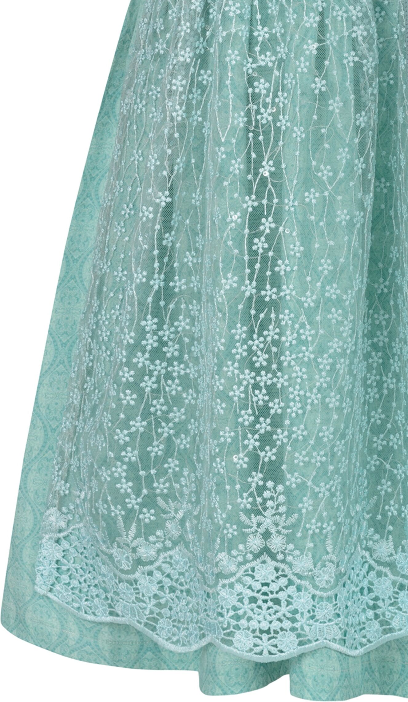 Dirndl NÜBLER "Kinderdirndl Gundi", Mädchen, Gr. 128, EURO, blau, Obermaterial: 100% Polyester PES., Kleider Dirndl