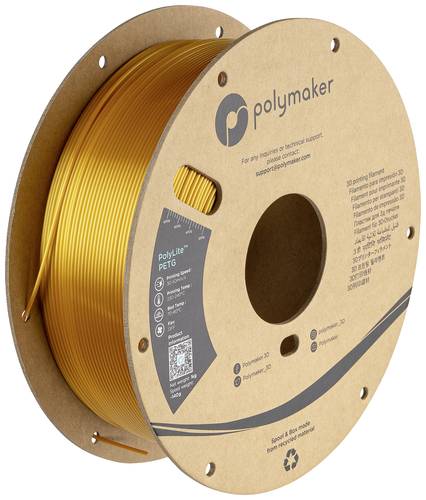 Polymaker PB01013 Filament PETG hitzebeständig, hohe Zugfestigkeit 1.75mm 1000g Gold PolyLite 1St.