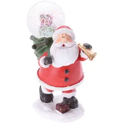 WellHome - Deko Weihnachtsmann Figur mit Schneekugel 9,5x5,5x13cm