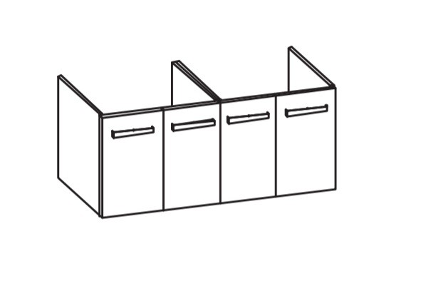 Artiqua 412 Waschtischunterschrank für Softmood T0067, Anthrazit Glanz, 412-WU4T-I65-7065-51 412-WU4T-I65-7065-51