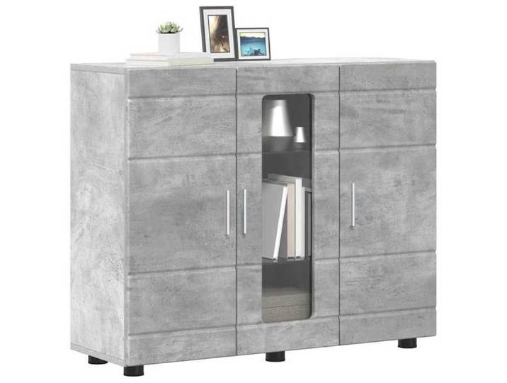 BEL-ACHAT* Buffet - Bahut Meuble Enfilade - Fonction d'affichage Gris béton 55.5x29x100 cm - Bois d'ingénierie Prom63708623