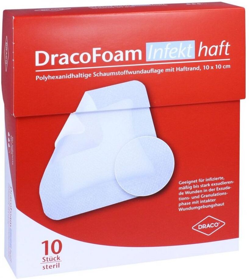 Dracofoam Infekt haft Schaumst.wundauf.10x10cm 10stk