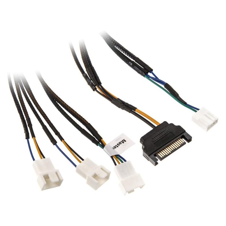 Akasa Flexa FP3S PWM Verteiler-Kabel (3 Lüfter) - gesleevt (30 cm, 4 pin PWM, SATA) (AK-CBFA06-30)
