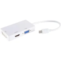 Shiverpeaks S/CONN maximum connectivity Adapter-Mini DisplayPort Stecker auf HDMI/DVI/VGA Buchse, weiss (DVI, HDMI, VGA), Video Adapter, Weiss