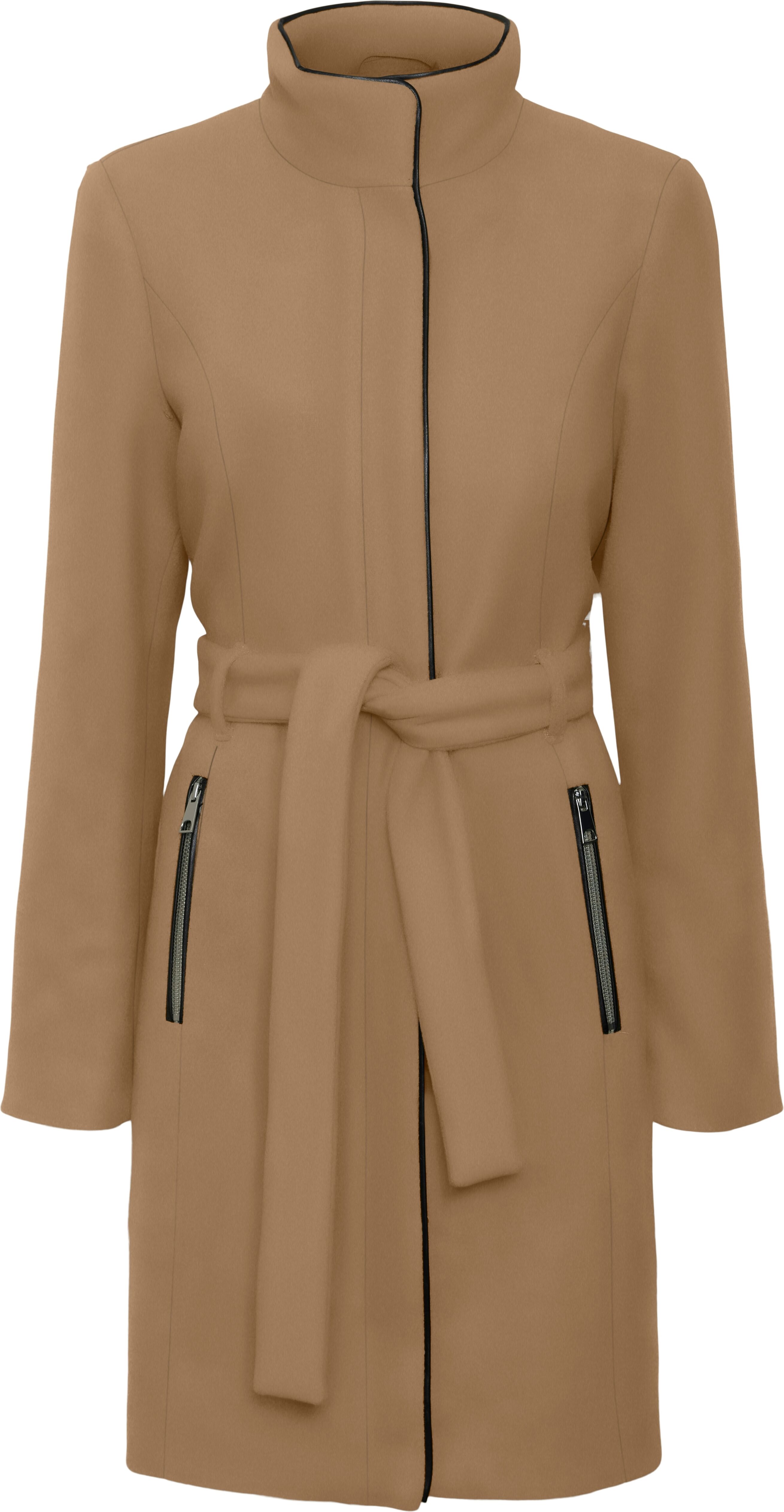 Kurzmantel VERO MODA "VMBLASSJESSY AW WOOL JACKET GA LCS", Damen, Gr. XS, beige (tigers eye), Web, Obermaterial: 64% Polyester, 30% Wolle, 6% Nylon, unifarben, Po-bedeckend, V-Ausschnitt, Mäntel Kurzmantel, mit Wollanteil und Lederimitat Details tigers ey