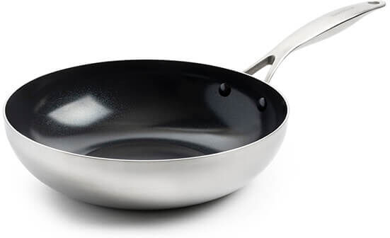 GreenPan Geneva 3-Ply Stainless Steel Non-Stick 28cm Wok