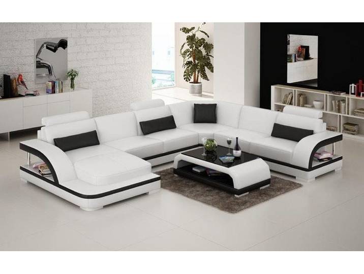 JVmoebel Wohnlandschaft Elegantes Ecksofa aus Halbleder in Beige mit USB-Anschluss, Made in Europa