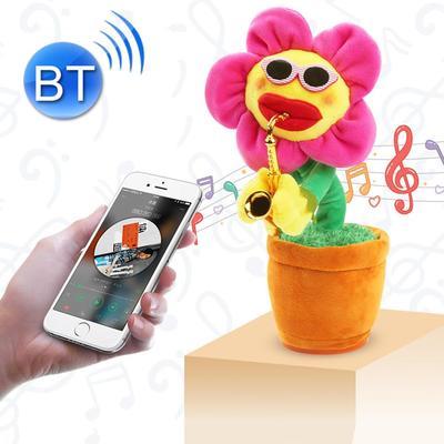 Inspired Deals Sunflower Sax Style Bluetooth Plush Musical Toy USB Rechargeable Speaker For Kids And Adults red