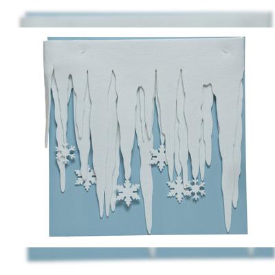 Christmas Decorations Eiszapfen Girlande Filz 34cm x 2m mit Schneeflocken Winterdeko Eiszapfengirlande Schnee Winter Deko Weihnachten Weihnachtsdeko