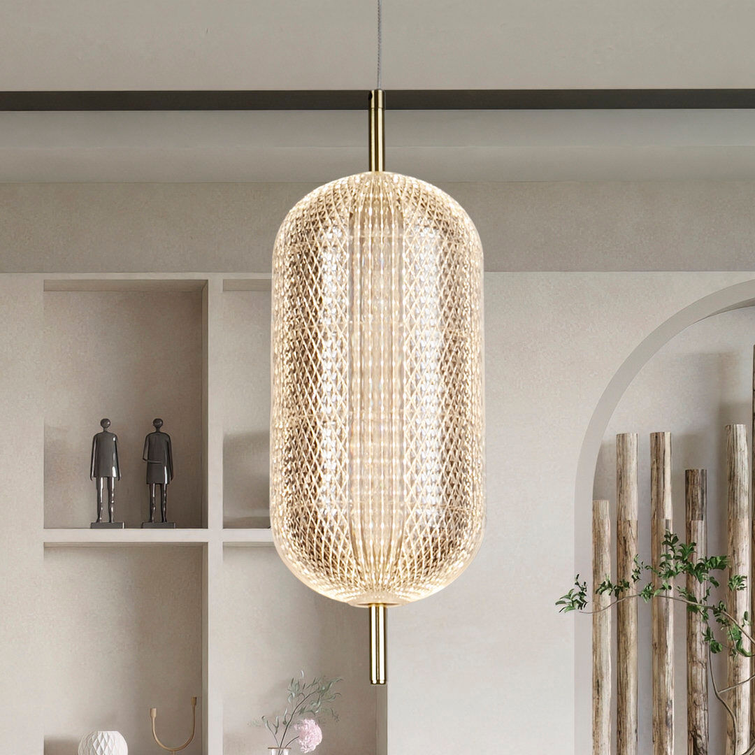 Fairmont Park Ajmal 1 - Light Satin Brass LED Pendant Satin Brass 41cm H X 15cm W