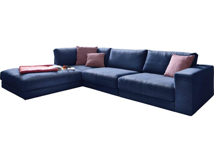 Ecksofa 3C CANDY Enisa II L-Form , blau (dunkelblau), B:325cm H:86cm T:222cm, Korpus/Basismaterial: 100% Polyester. Sitzfläche: 100% Polyester, Sofas, Ecksofa, bestehend aus Modulen, daher auch individuell aufstellbarbar