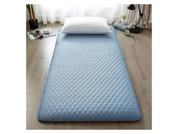 TVANTRUXIS Futon-Matratze aus Baumwolle und Polyester Indoor Outdoor Camping: Aufrollbare Unterlage for den Boden(Light Blue,35 x 79 in)