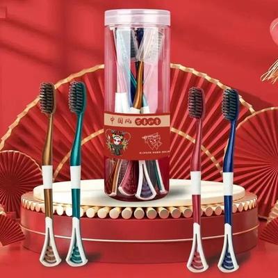 Uplift Treasures Soft Charcoal Toothbrush Set With Tongue Scraper Soft Charcoal Toothbrush Set With Tongue Scraper