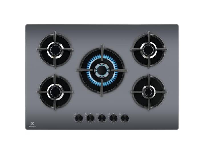 Electrolux EGG75372M Gaskochfeld 75 cm 5 Brenner Grillrost aus Gusseisen 75 cm, 5 Brenner, Gusseisenroste
