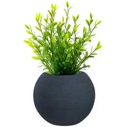 Runde, kugelförmige Vase aus Kunstharz, Modell Botticelli Grey, für Zimmer- und Gartenpflanzen, 40 x 33 cm