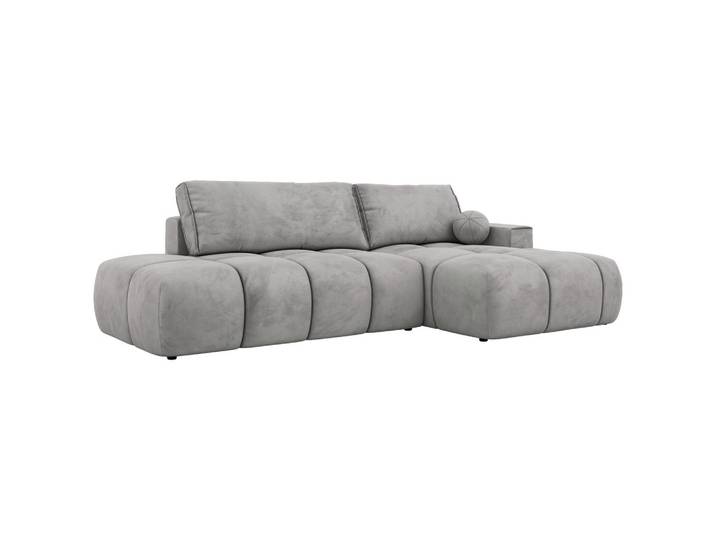 ECKSOFA LORAN L Hellgrau Velvet - Rechts