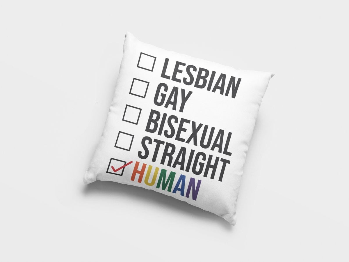 Gelijkheid Trots Mens Kussen - LGBTQ+ Decoratie Kussen - Liefde is Liefde Geschenk