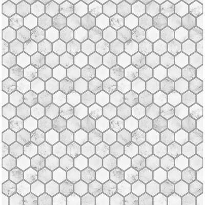 NextWall Marble Hexagon Peel and Stick Wallpaper