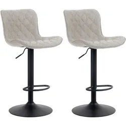 CLP 2er Set Barhocker Emma Stoff   Farbe: taupe, Material: Stoff