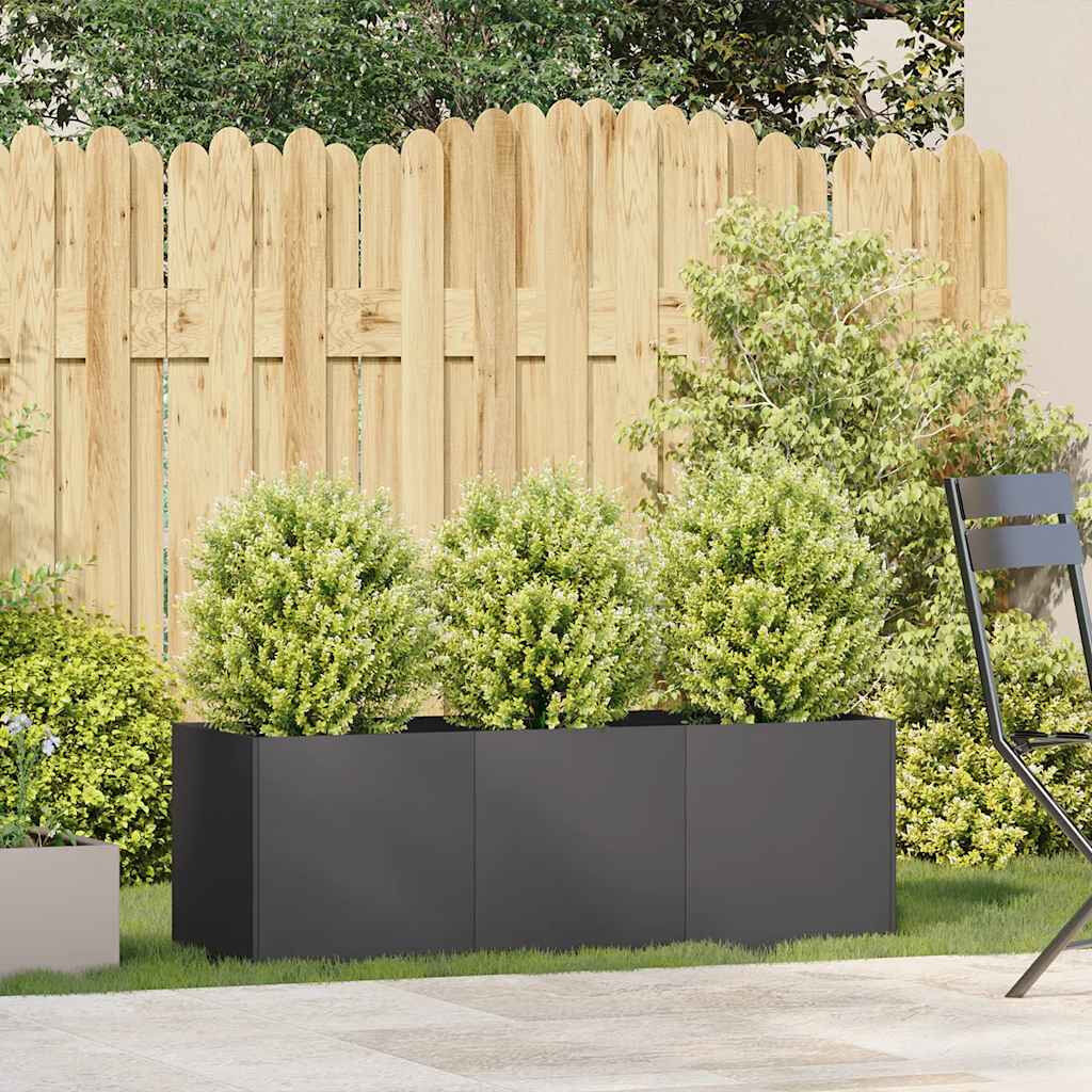 Rio Outdoor Planter Box Black 15.75" H x 47.24" W x 15.75" D