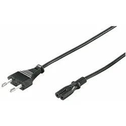 GOOBAY Euro Anschlusskabel, 3 m, Schwarz, 3 m - Eurostecker (Typ C, CEE 7/16) - Gerätebuchse C7
