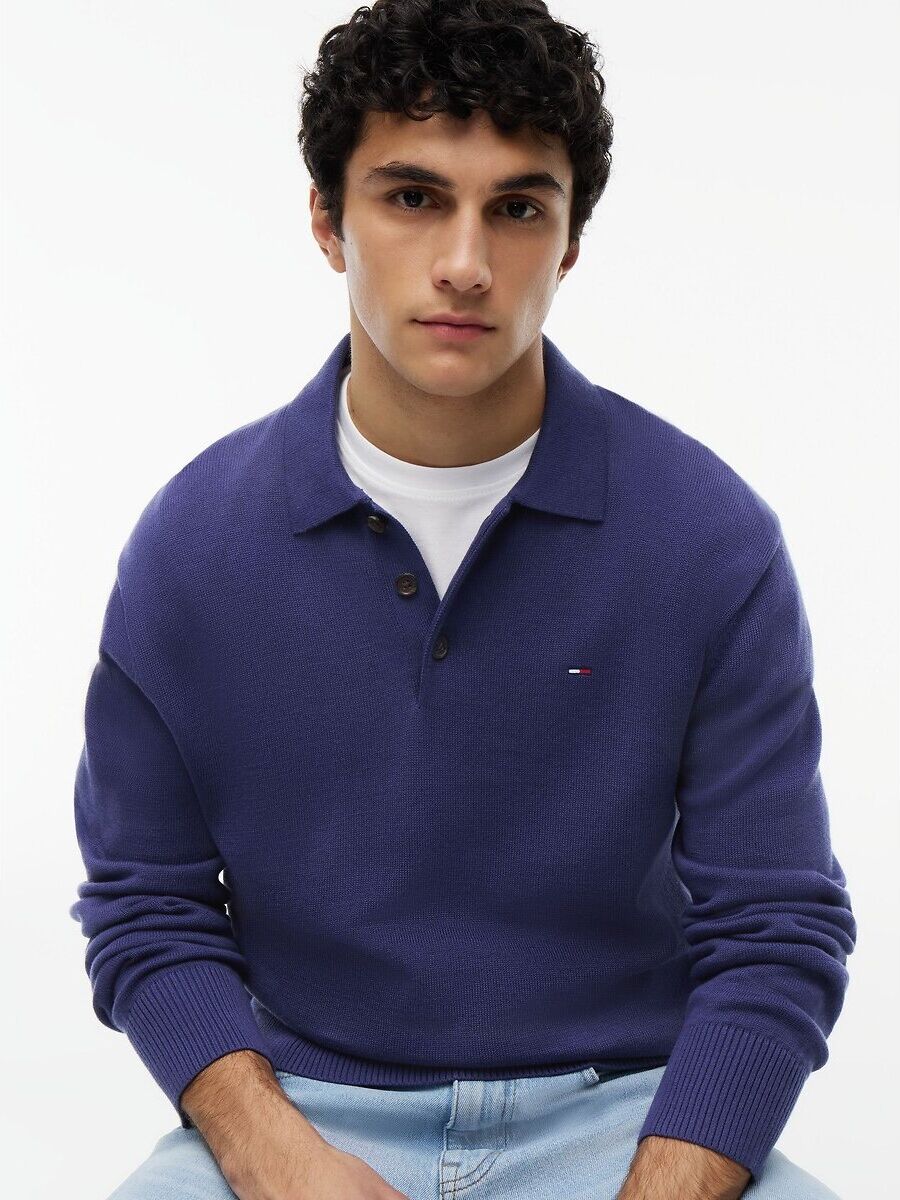 TOMMY JEANS Pull slim, col polo