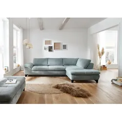ComfortPlan Ecksofa Parla Cord Blau Aqua