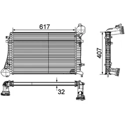 Ladeluftkühler MAHLE CI 162 000P für VW Passat B6 Variant