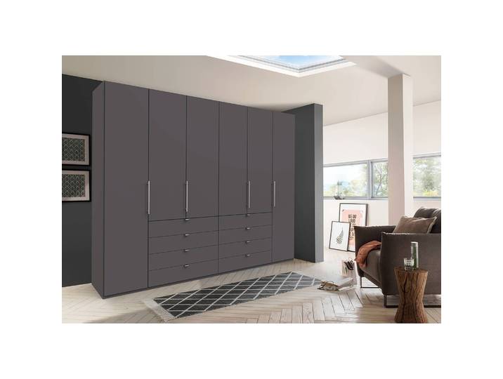 Falttürenschrank IV 300 x 236cm Schublade mittig Braun/Havanna