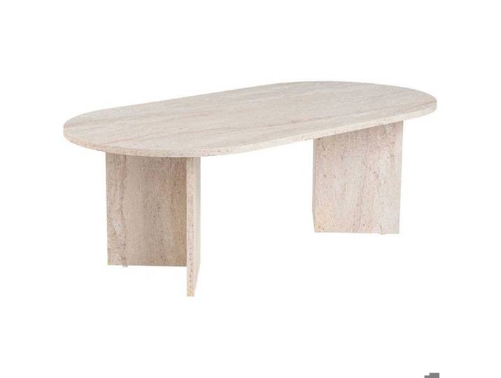 Table basse ovale - Calicosy - Effet travertin - Iris - L119cm