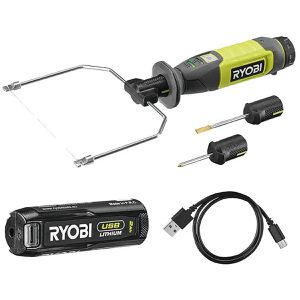 Ryobi Styroporschneider RHC4, Handgerät, 14 cm Schnittbreite, mit 3 Aufsätzen, Akku