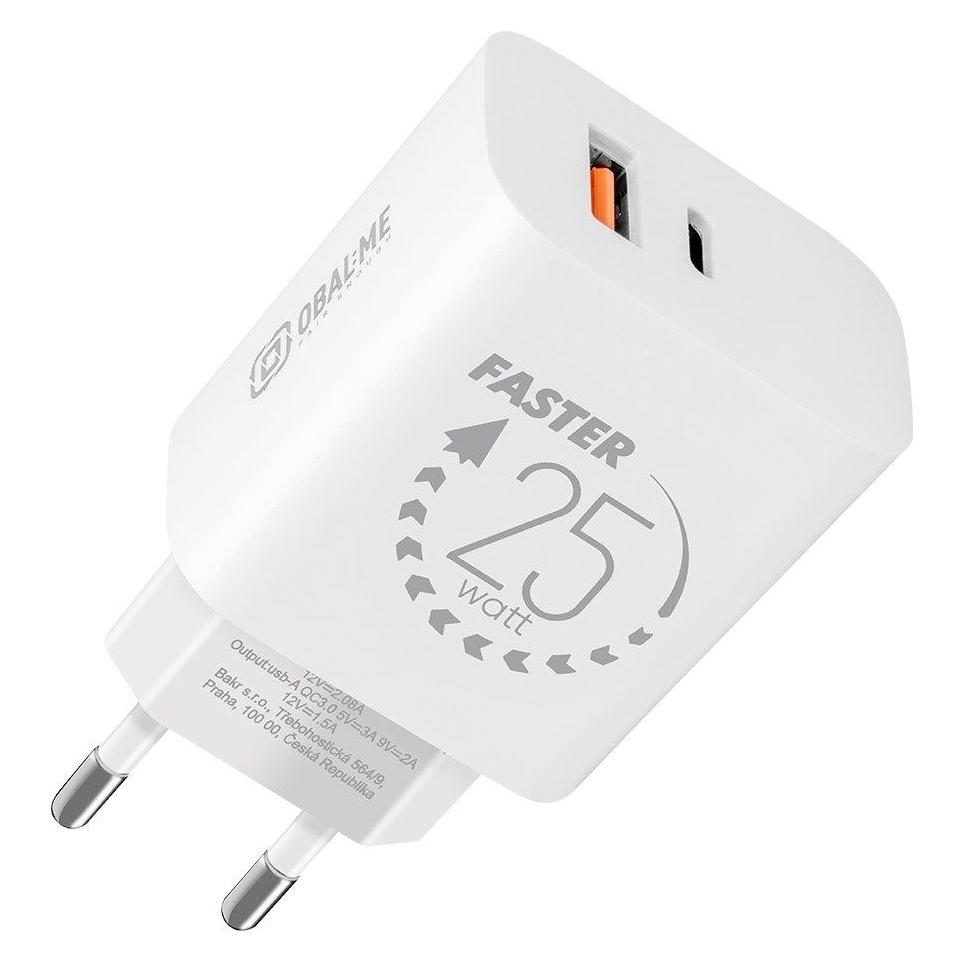 iLike Cables and wires - OBAL:ME Wall Charger USB-A + USB-C 25W White (25 W, 2 Ports) (57983124778)