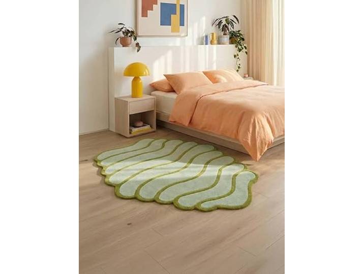 RugVista Twirlee Kinderteppich, 150 x 150 cm, Mint/Grün Moderne, Niedriger Stapel, Nur chemische Reinigung, Oeko-Tex 100, Ohne gefährliche Chemikalien, Kinderzimmer