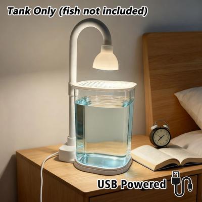 Inspired Living Desktop Aquarium Starter Kit With LED Light Small Betta Fish Tank For Kids, Home & Office 1