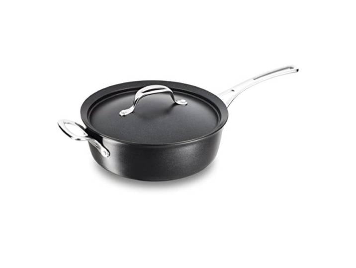 Tefal e7543342 springt Pan rund Pfanne Pfannen (rund, springt Pan, Schwarz, Aluminium, THERMOSPOT, Keramik, Gas, Halogen, Induktion, Platte Wasserdicht)