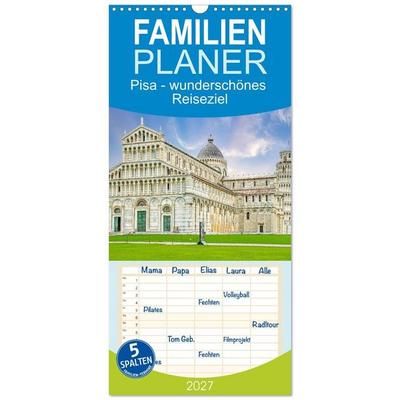 Familienplaner 2027 - Pisa - wunderschönes Reiseziel mit 5 Spalten (Wandkalender, 21 x 45 cm) CALVENDO