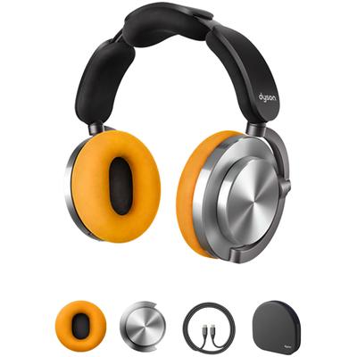 DYSON Over-Ear-Kopfhörer "OnTrac™", orange (gelb, aluminium), B:21cm H:20cm T:10,8cm, Kopfhörer, Integriertes Mikrofon zum telefonieren und Geräuschunterdrückung
