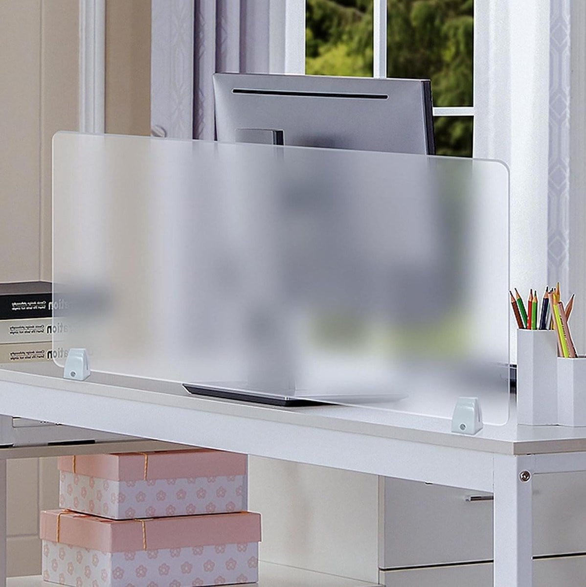 Akoestische bureauscheidingswand Frosted voor meer privacy en flexibele ruimteopstelling