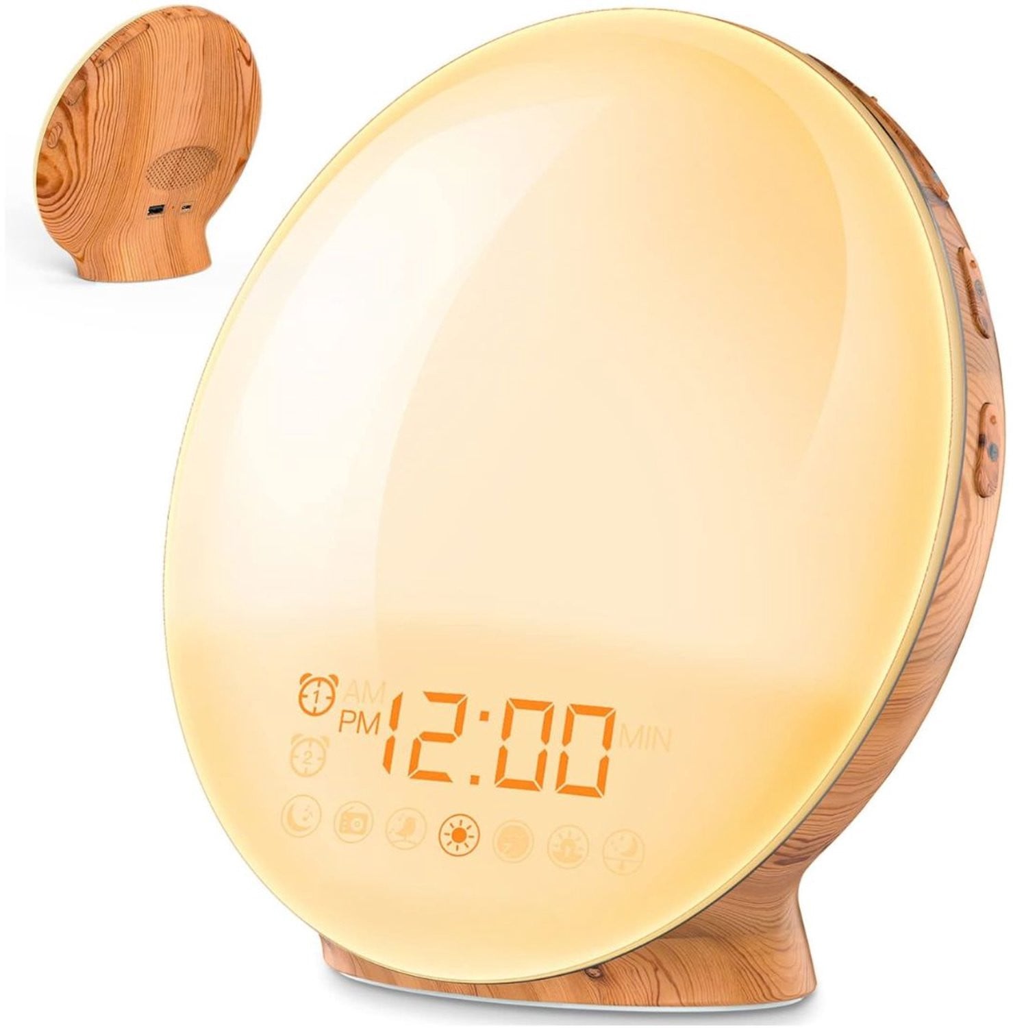 Digitale klokradio met wekker in warm wit