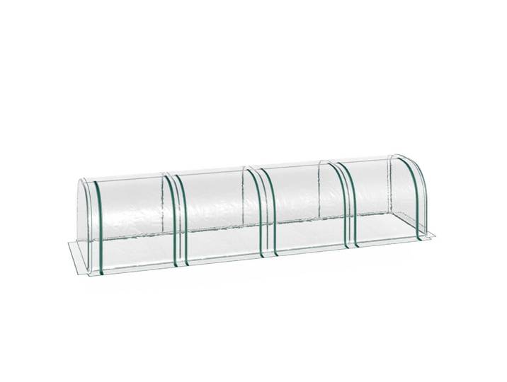 Outsunny Foliengewächshaus Treibhaus Gewächshaus mit Tür Frühbeet Pflanzenaufzucht Stahl, Transparent, Metall, 100x80x395 cm, Gartenzubehör, Gartenhäuser & Gewächshäuser