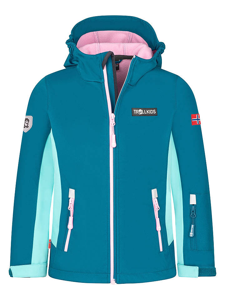 Trollkids Softshelljacke "Oslofjord" in Türkis - 104