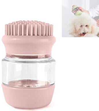 Snug & Styled GentleGlow Silicone Pet Bath Brush & Massage Grooming Comb For Dogs And Cats pink