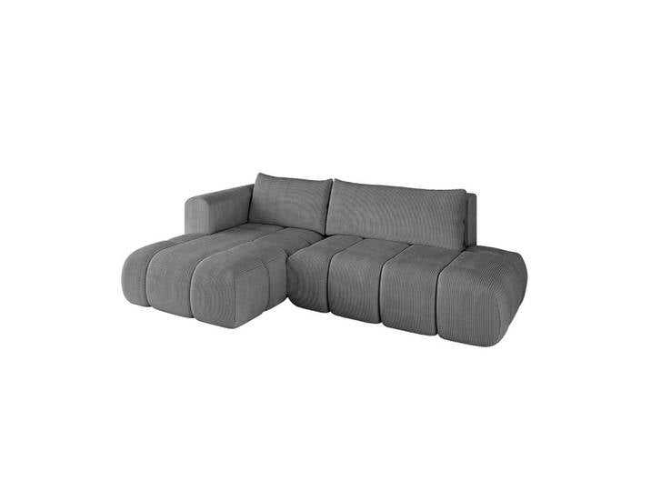 ECKSOFA Ottomane Links CLOUD-L 280x185x90 Dunkelgrau Cord